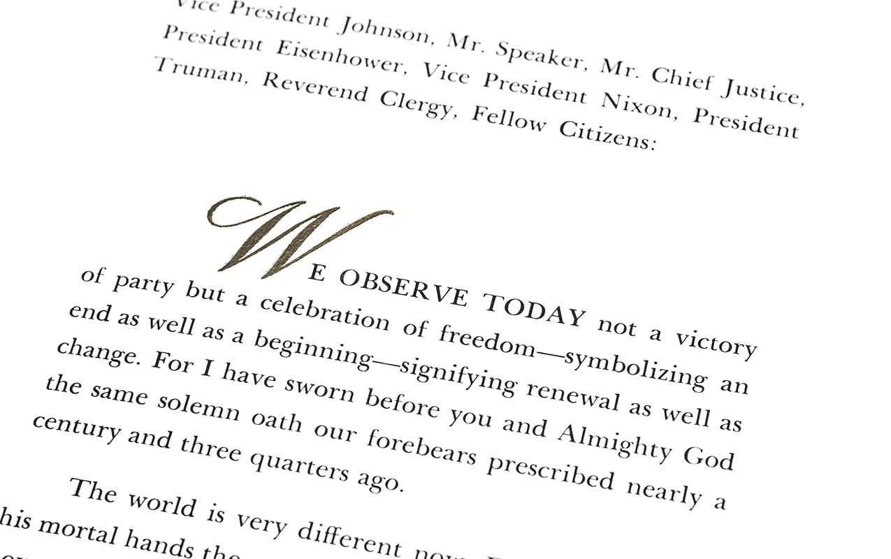 Inaugural Address of John F. Kennedy: President of the United States of America