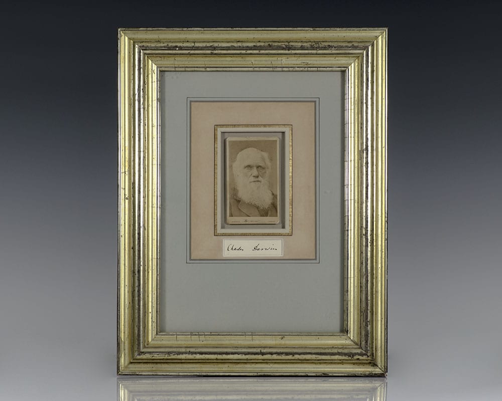 Charles Darwin Signature and Original Carte-de-Visite.