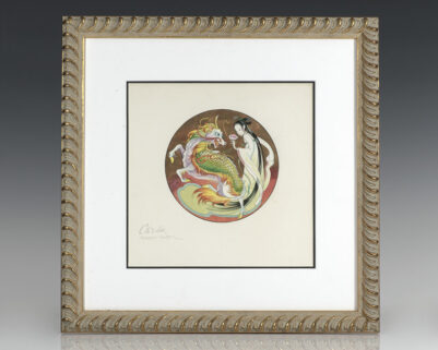 Original Hilary Knight Ch'i-Lin and her Chinese Unicorn Watercolor Painting.
