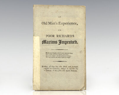 An Old Man's Experience, or Poor Richard's Maxims Improved.