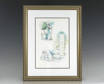 Hilary Knight Original Chanel Watercolor Illustration.