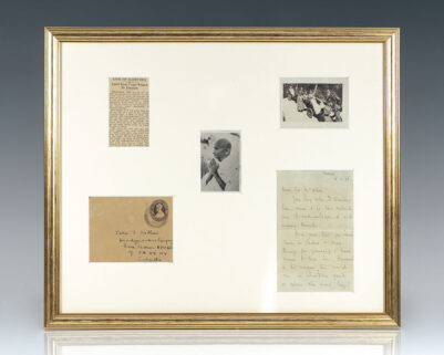 Mohandas K. Gandhi Signed Photograph.