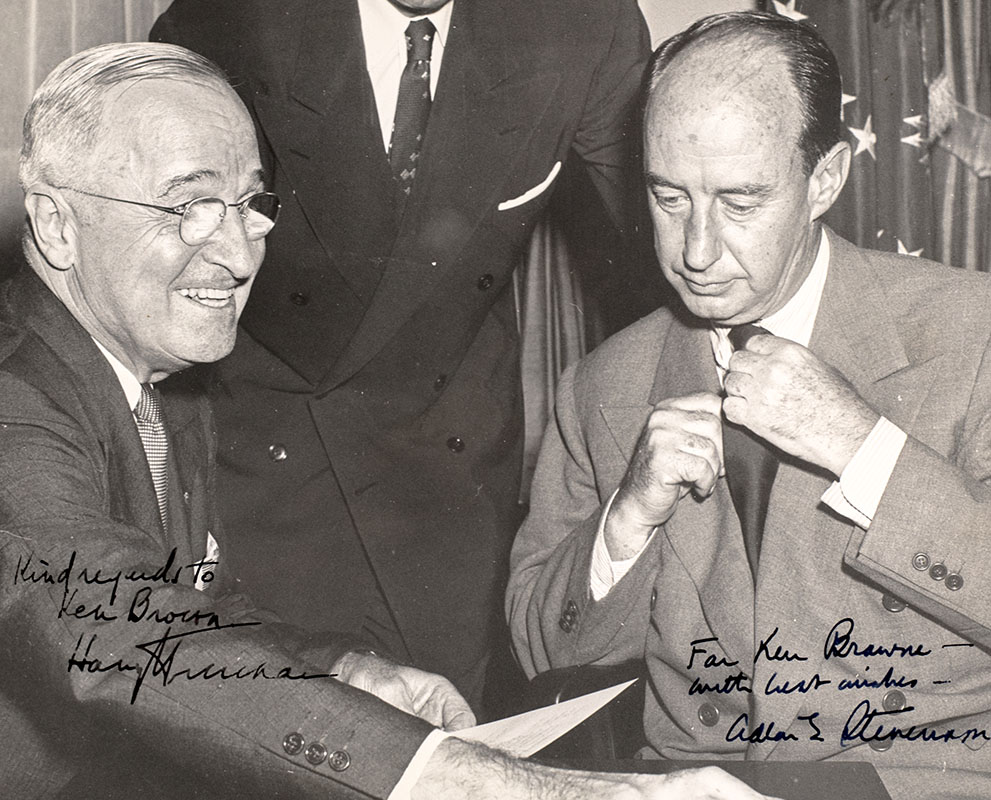 Harry S. Truman and Adlai Stevenson Signed Photograph