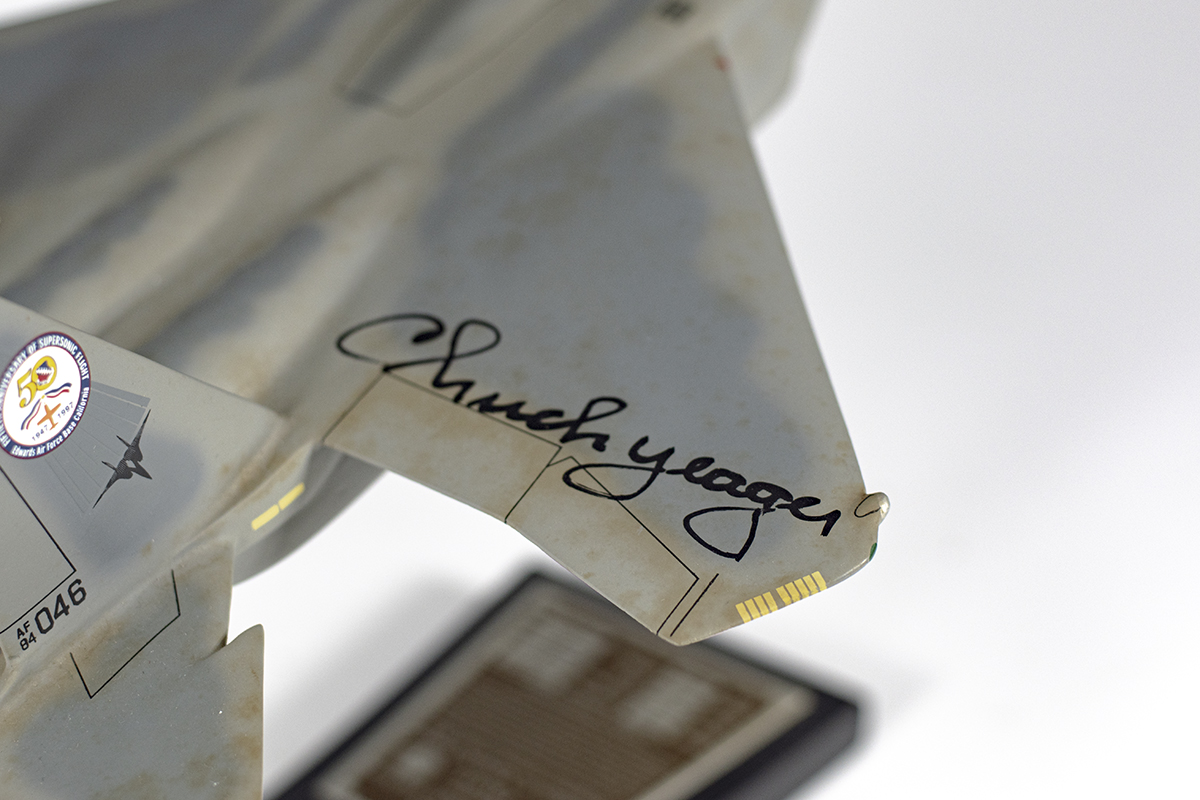 Chuck Yeager Signed Glamorous Glennis III F-15 Aircraft Model