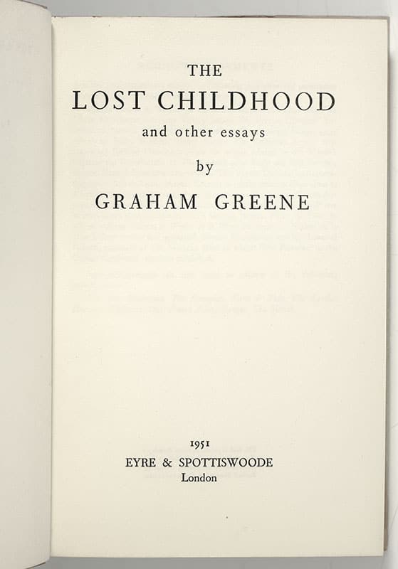 The Lost Childhood and Other Essays
