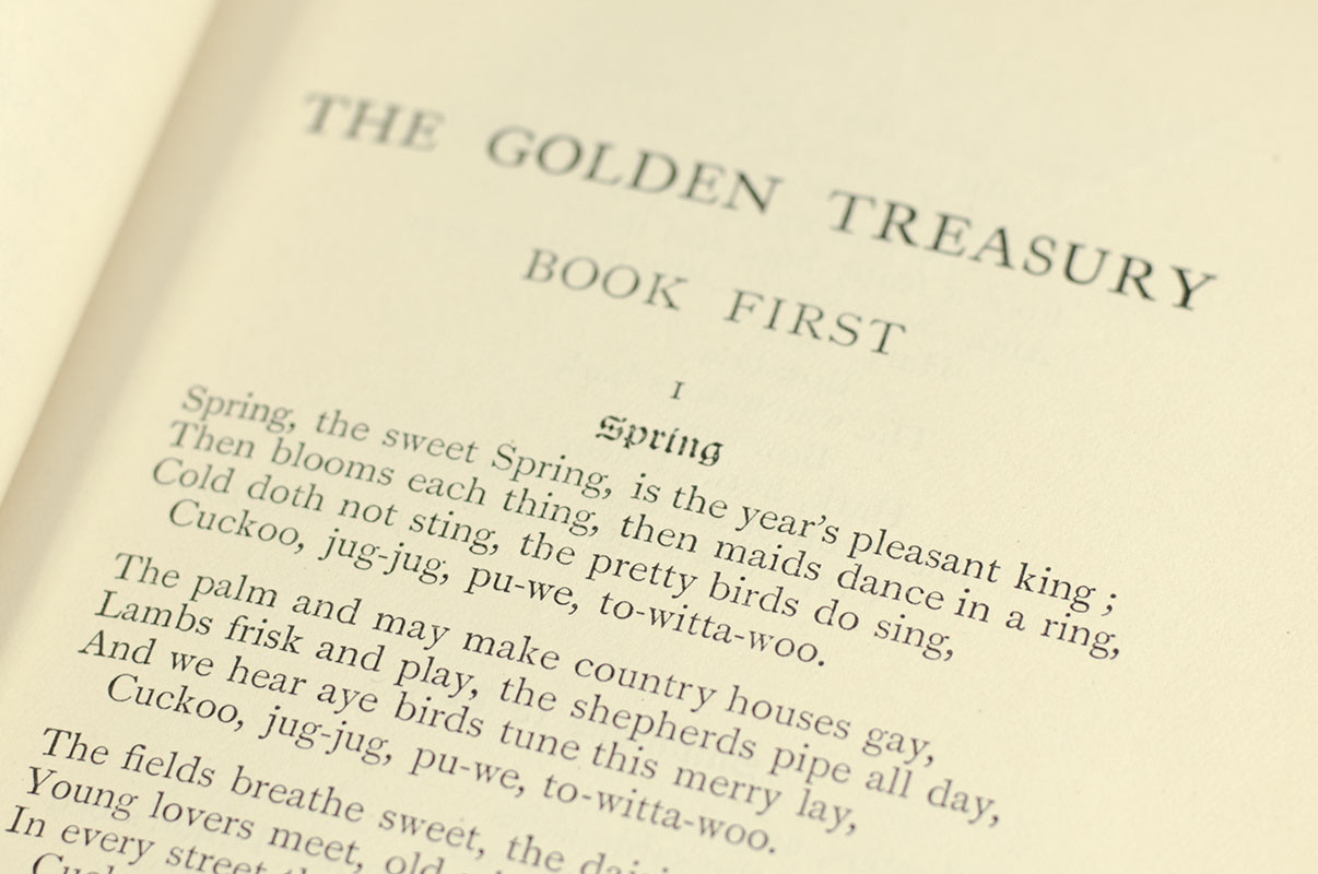 The Golden Treasury Selected from the Best Songs and Lyrical Poems in the English Language and Arranged with Notes.