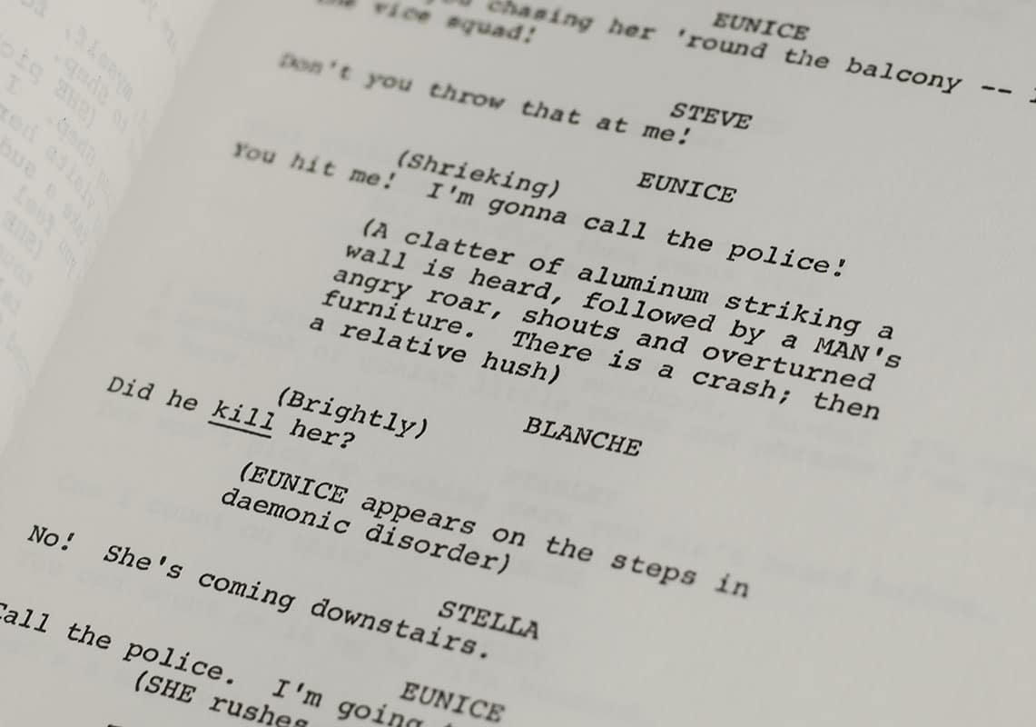 A Streetcar Named Desire Original Script.