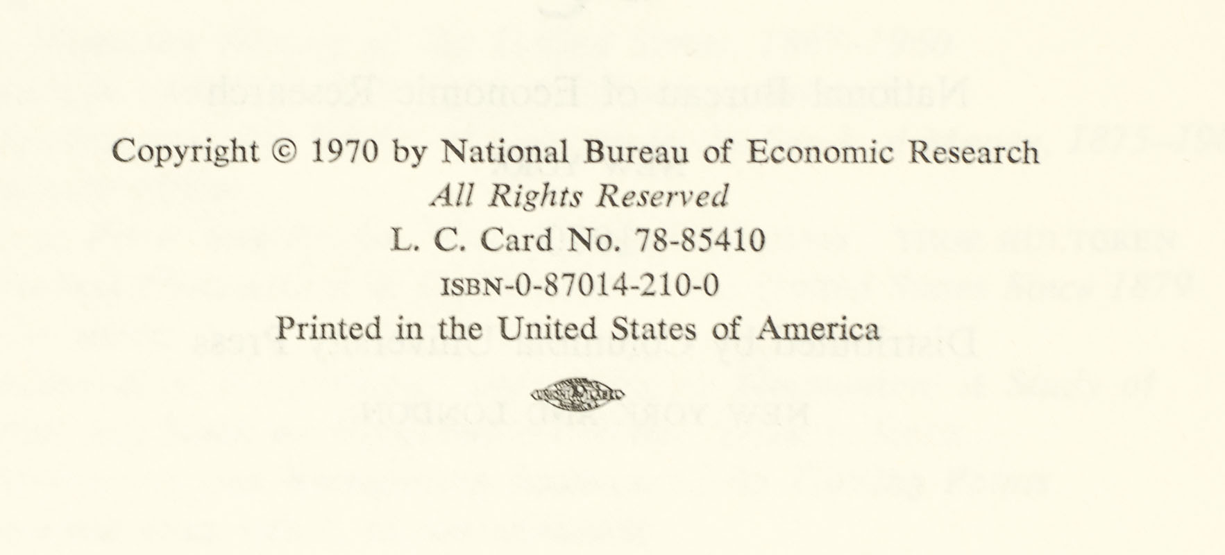 Monetary Statistics of the United States Estimates, Sources, Methods.