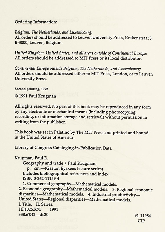 Geography and Trade.