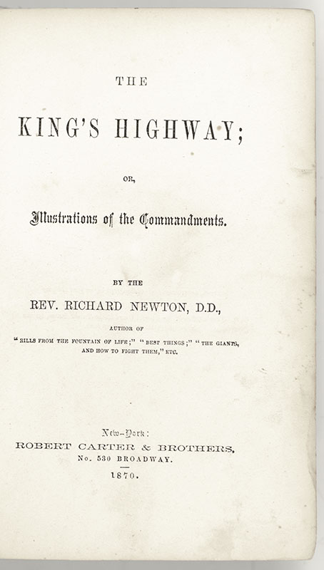 The King's Highway or Illustrations of the Commandments.
