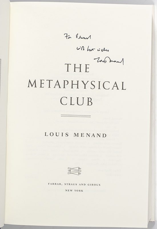 The Metaphysical Club: A Story of Ideas in America.