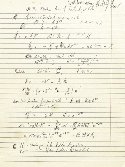 Kenneth J. Arrow Autograph Equation Signed.