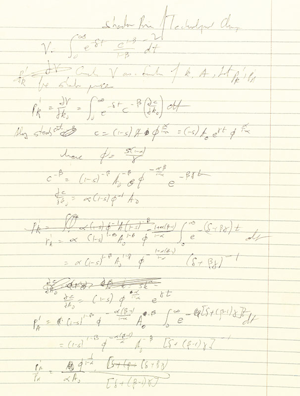 Kenneth J. Arrow Autograph Equation Signed.