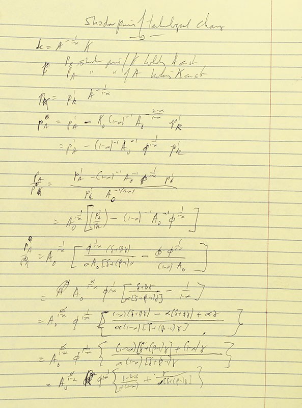 Kenneth J. Arrow Autograph Equation Signed.