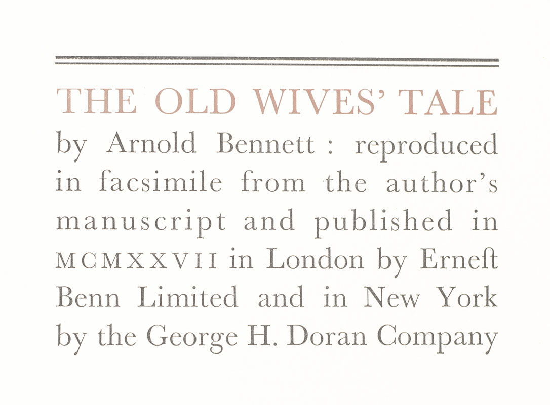 The Old Wives' Tale.