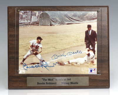 Mickey Mantle and Brooks Robinson Signed Photograph.