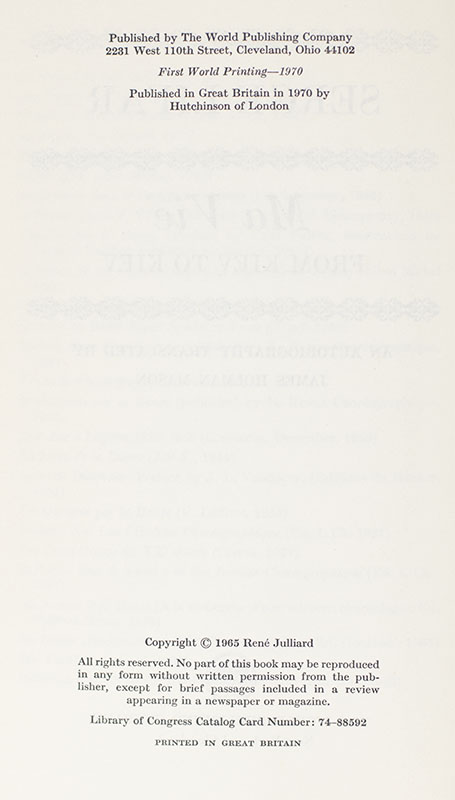 Ma Vie From Kiev to Kiev: An Autobiography Translated by James Holman Mason.