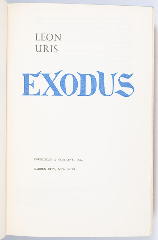 Exodus: A Novel of Israel.