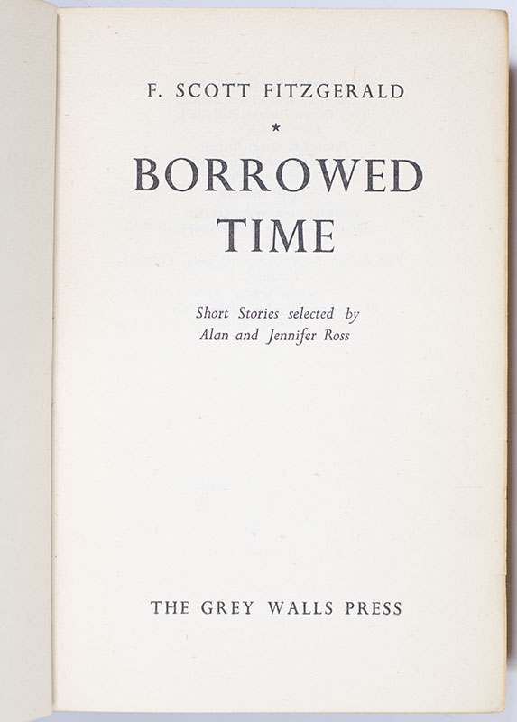 Borrowed Time: Short Stories Selected by Alan and Jennifer Ross.