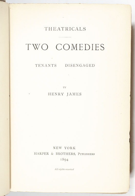 Theatricals: Two Comedies.