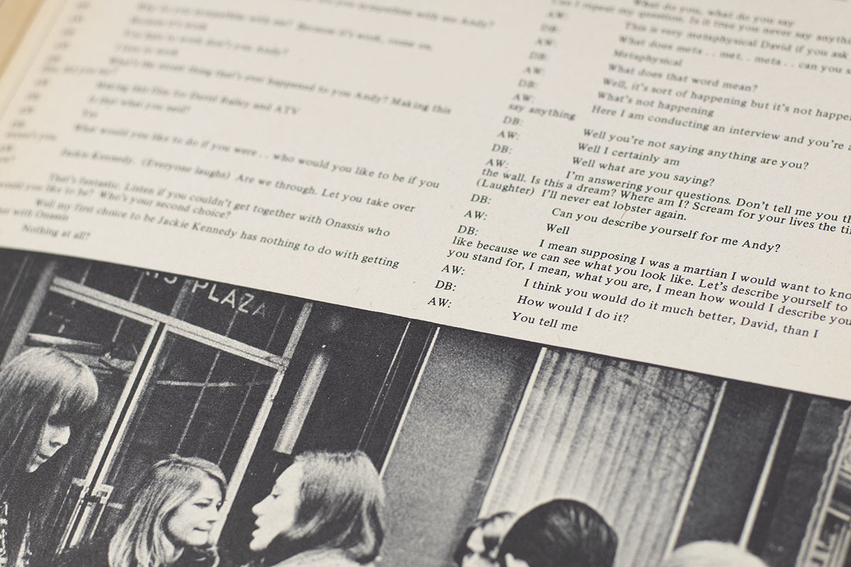 Andy Warhol: Transcript of David Bailey's ATV Documentary.