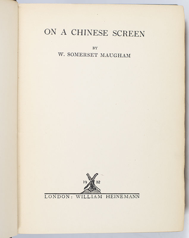 On A Chinese Screen.