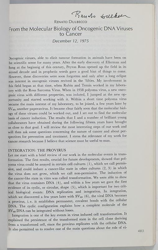 Nobel Lectures in Molecular Biology 1933-1975.
