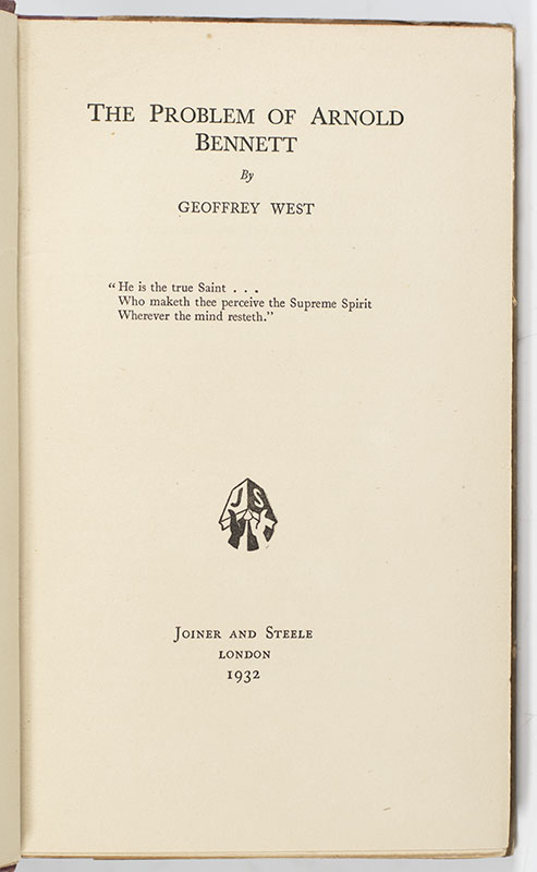 The Problem of Arnold Bennett.