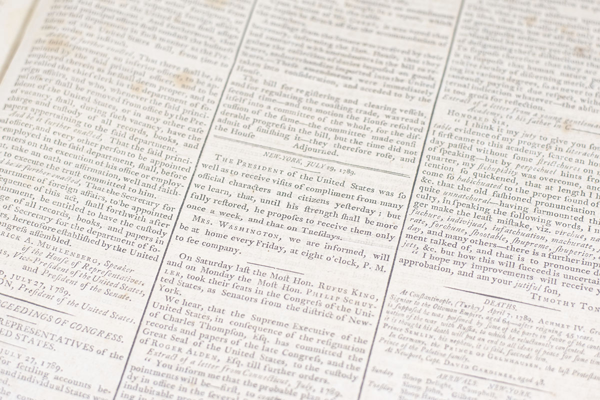 Gazette of the United States. No. XXXI. Wednesday, July 29, 1789.