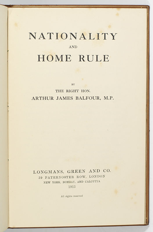 Nationality and Home Rule.