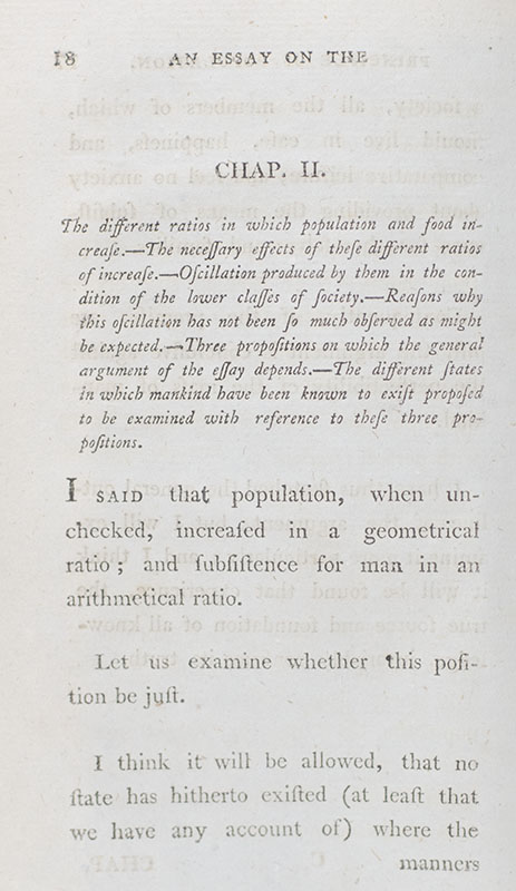 An Essay on the Principle of Population, as It Affects the Future Improvement of Society.