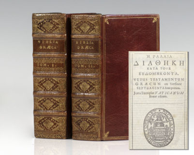 He Palaia Diatheke Kata tous Ebdomekonta. Vetus Testamentum Graecum ex Versione Septuaginta Interpretum.