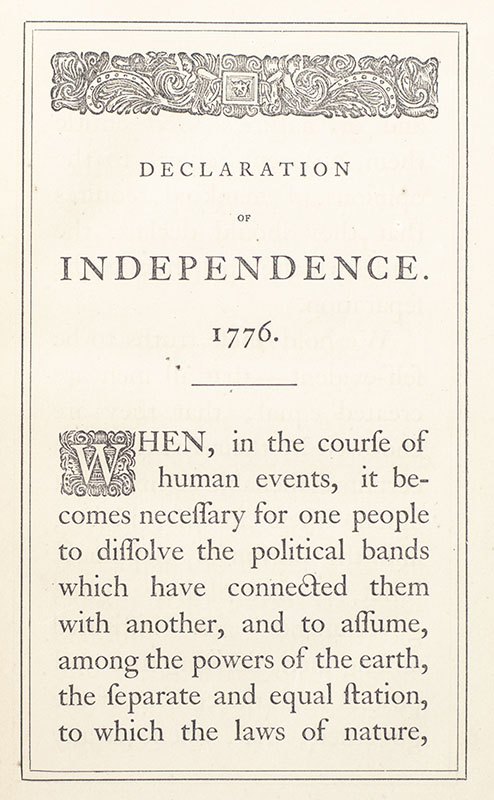 Declaration of Independence and Constitution of the United States.