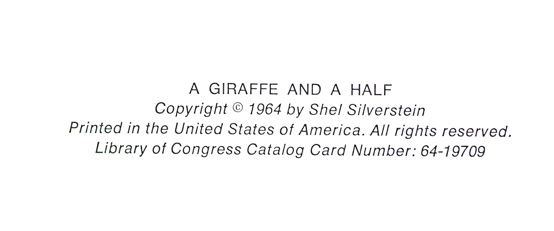A Giraffe and a Half.