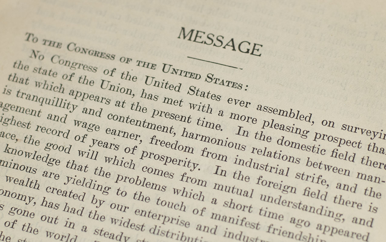Message of the President of the United States, Communicated to the Two Houses of Congress at the beginning of the Second Session of the Seventieth Congress.