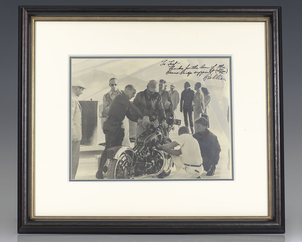 Rollie Free Signed Motorcycle Racing Photograph Collection.