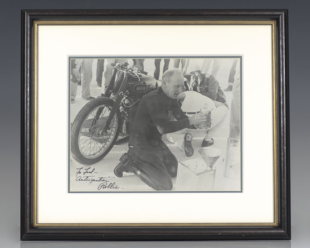 Rollie Free Signed Motorcycle Racing Photograph Collection.