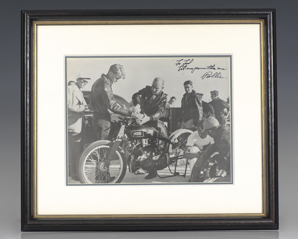 Rollie Free Signed Motorcycle Racing Photograph Collection.
