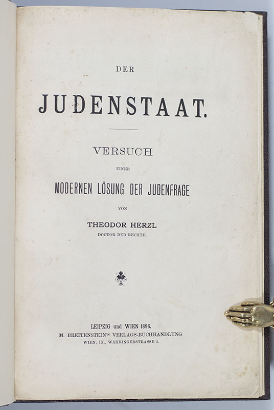 Der Judenstaat: Versuch Einer Modernen Lösung Der Judenfrage.