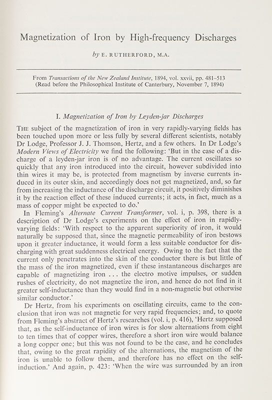 The Collected Papers of Lord Rutherford of Nelson O.M., F.R.S