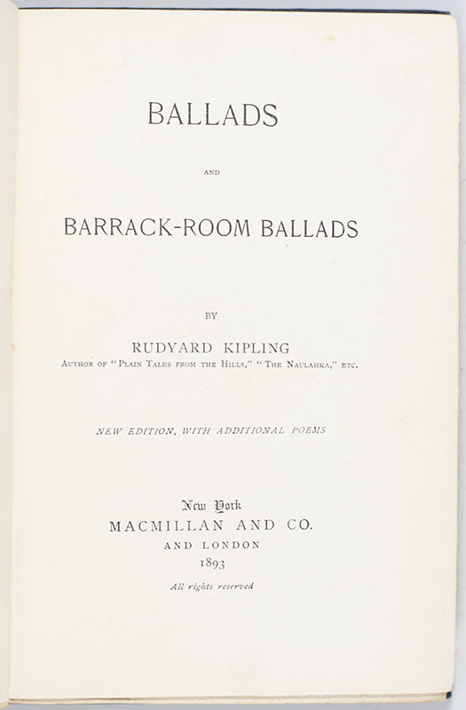 Ballads and Barrack-Room Ballads.