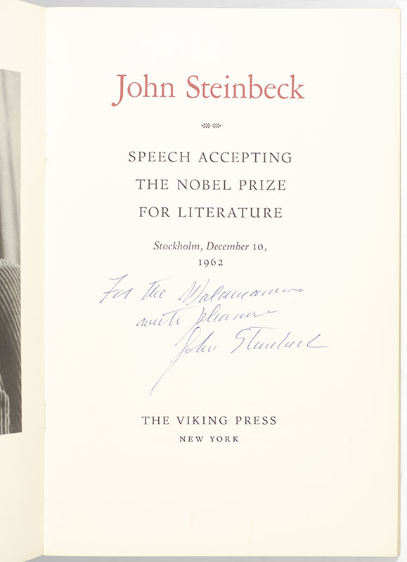 Speech Accepting the Nobel Prize for Literature.