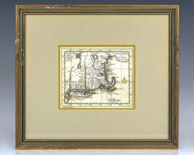 17th Century John Seller Map of New England and New York.