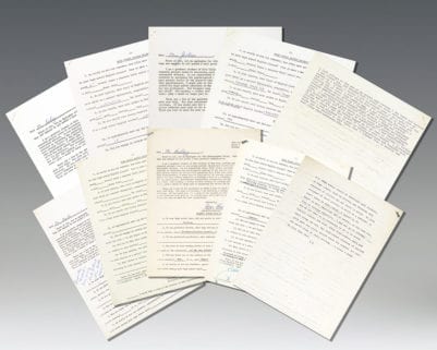 Ray Bradbury, Norman Mailer, Shirley Jackson, and Rod Serling Autograph Questionnaires.