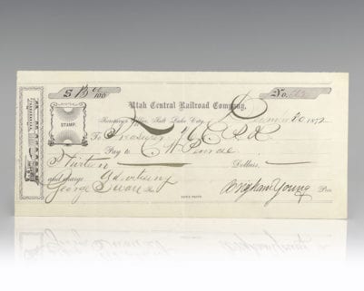 Brigham Young Signed Document.