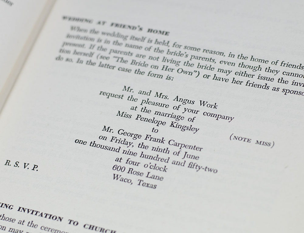 Amy Vanderbilt's Complete Book of Etiquette: A Guide To Gracious Living.