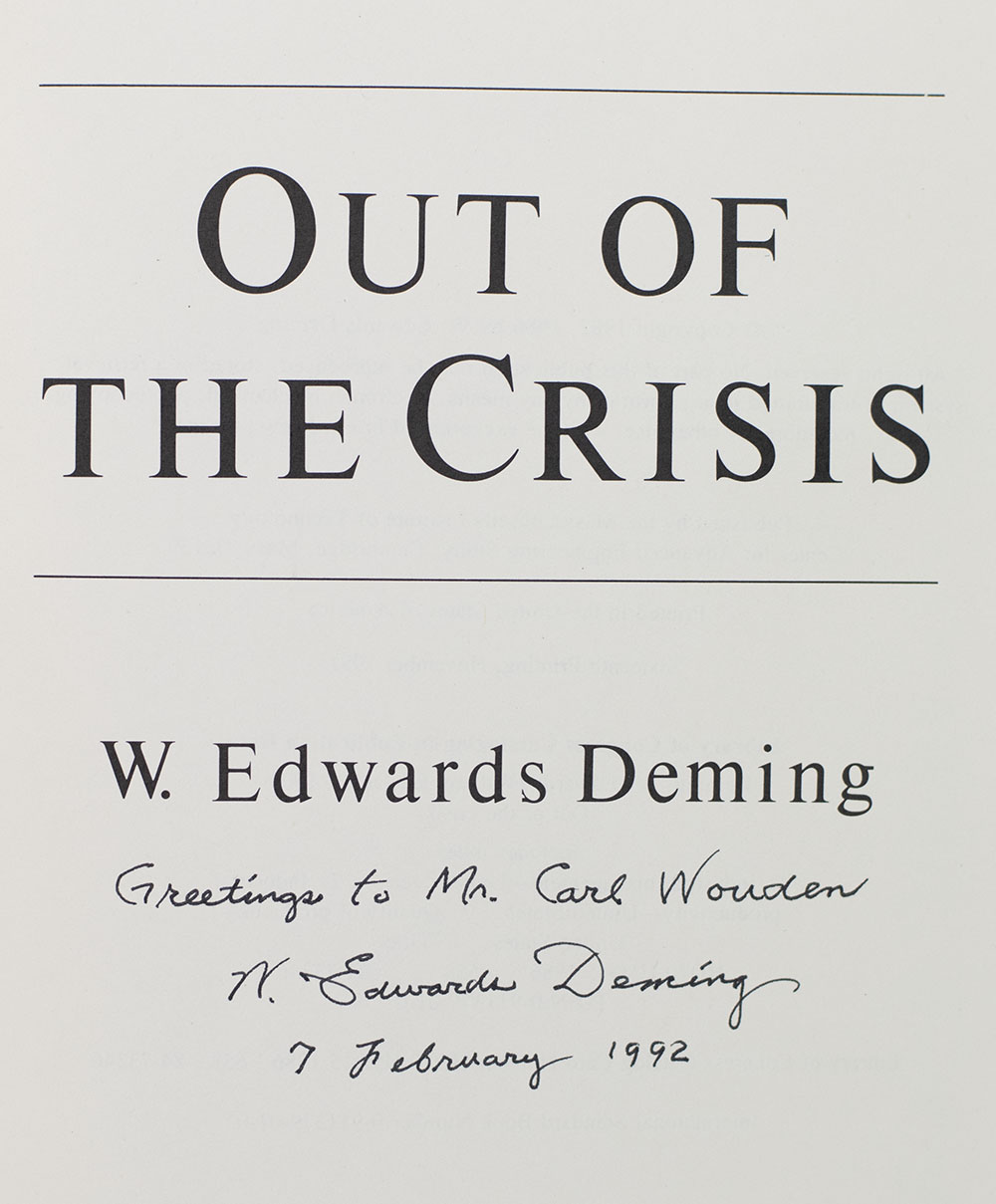 Out of the Crisis.