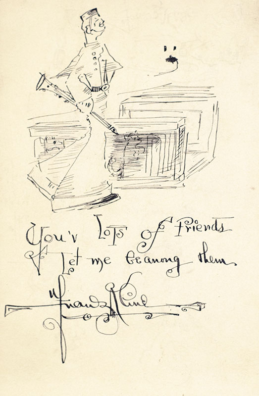 Franz Kline "The Boy Friend" Original Signed Sketch.