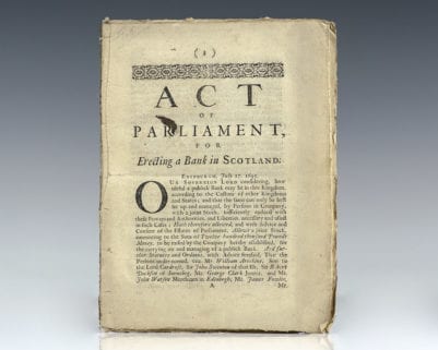 Act of Parliament for Erecting the Bank in Scotland.