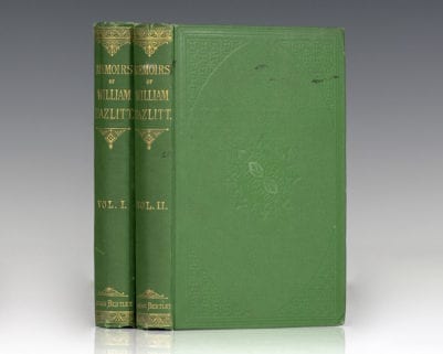 Memoirs of William Hazlitt. With Portions of His Correspondence.